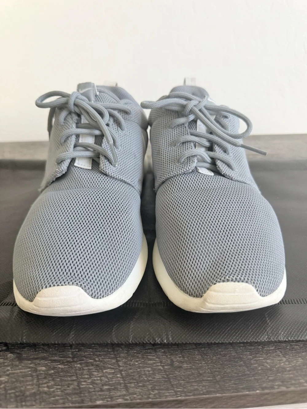 Nike Light Gray Mesh Sneakers with White Swoosh